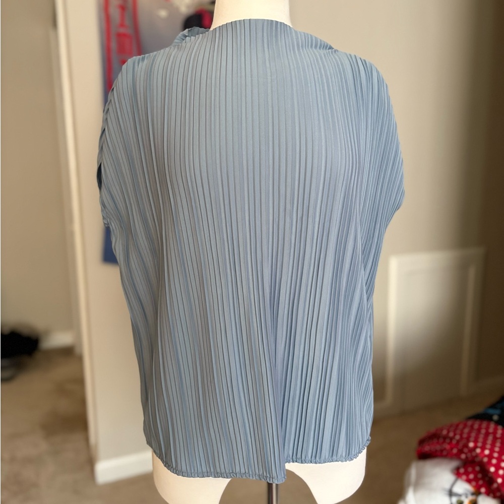 Ann Taylor Elegant Blue Pleated Top